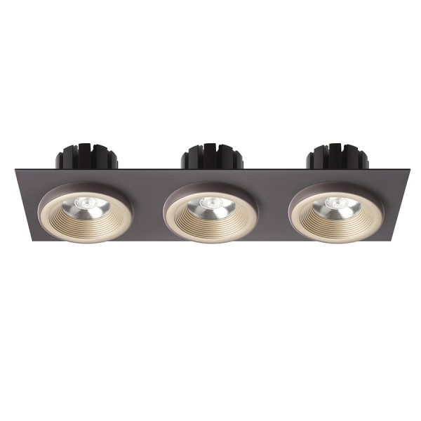 Spot SHARM SQ III encastrable or nacré/brun 230V LED 3x10W 24° 3000K