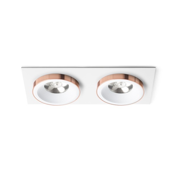 Spot SHARM SQ II encastrable blanc cuivre 230V LED 2x10W 24° 3000K