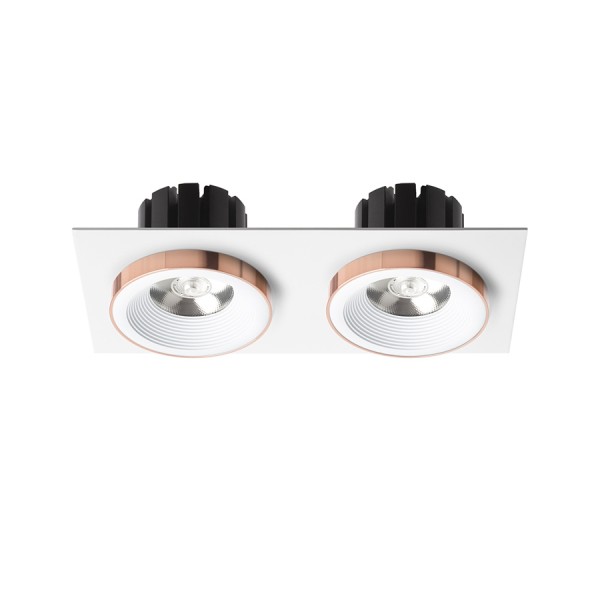 Spot SHARM SQ II encastrable blanc cuivre 230V LED 2x10W 24° 3000K