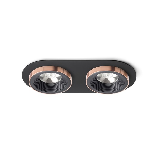 Spot SHARM R II encastrable noir/noir cuivre 230V LED 2x10W 24° 3000K