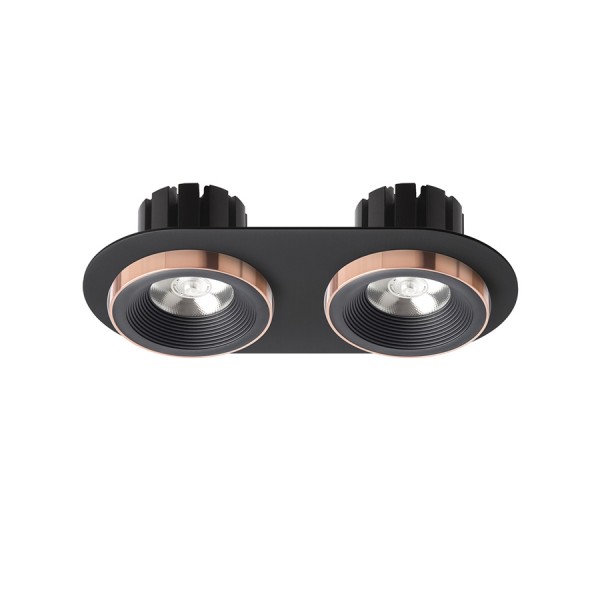 Spot SHARM R II encastrable noir/noir cuivre 230V LED 2x10W 24° 3000K