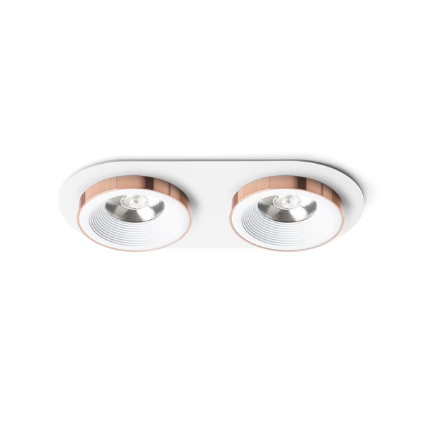 Spot SHARM R II encastrable blanc cuivre 230V LED 2x10W 24° 3000K