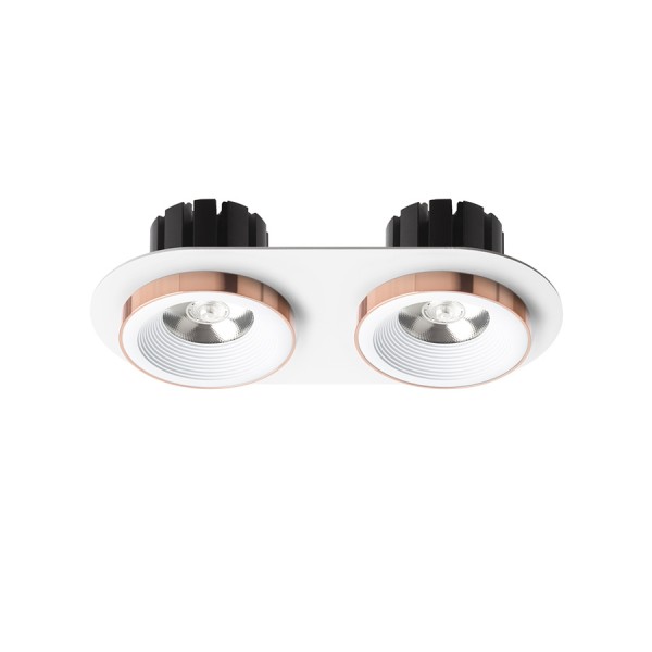 Spot SHARM R II encastrable blanc cuivre 230V LED 2x10W 24° 3000K