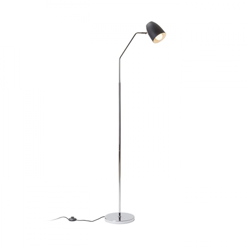 Lampadaire PRAGMA noir chrome 230V LED E27 11W