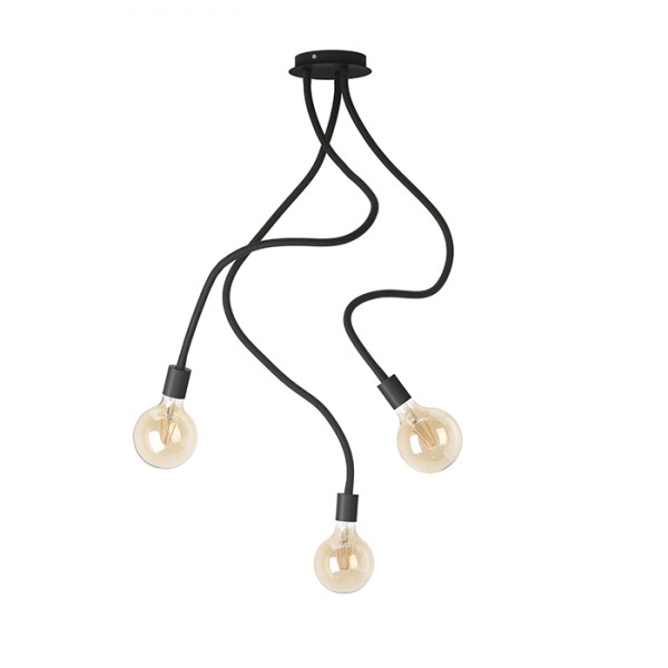 Suspension LOYD E27 III noir 230V LED E27 3x15W