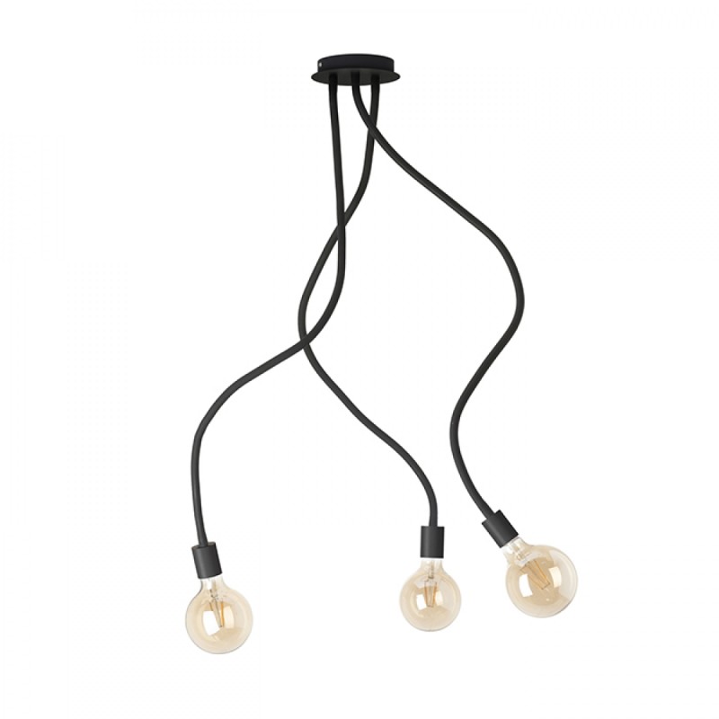 Suspension LOYD E27 III noir 230V LED E27 3x15W