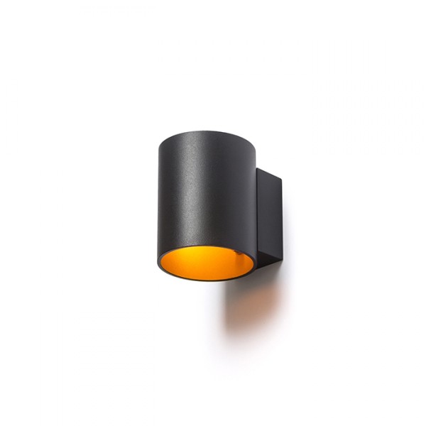 Applique murale TUBA W noir mat/jaune or 230V LED G9 5W