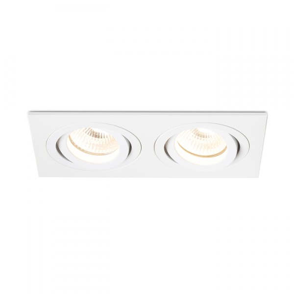 Double spot encastrable PASADENA GU10 SQ II encastrable blanc 230V LED GU10 2x7W