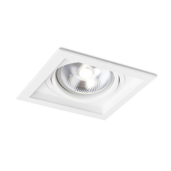 Spot massif GRANADA SQ blanc 230V LED G53 15W