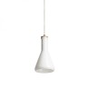 Suspension PULIRE CON verre opale coloré/bois/chrome 230V LED E14 6W