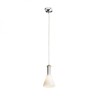 Suspension PULIRE CON verre opale coloré/bois/chrome 230V LED E14 6W