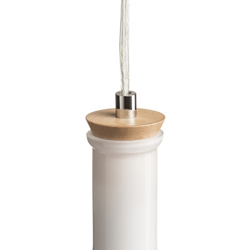 Suspension PULIRE CON verre opale coloré/bois/chrome 230V LED E14 6W