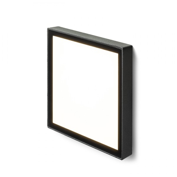 Applique LED encastrable DEJAVU SQ 14 noir 230V LED 6W IP65 3000K