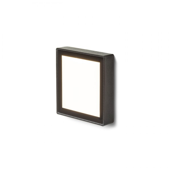 Applique LED encastrable DEJAVU SQ 9 noir 230V LED 3.5W IP65 3000K