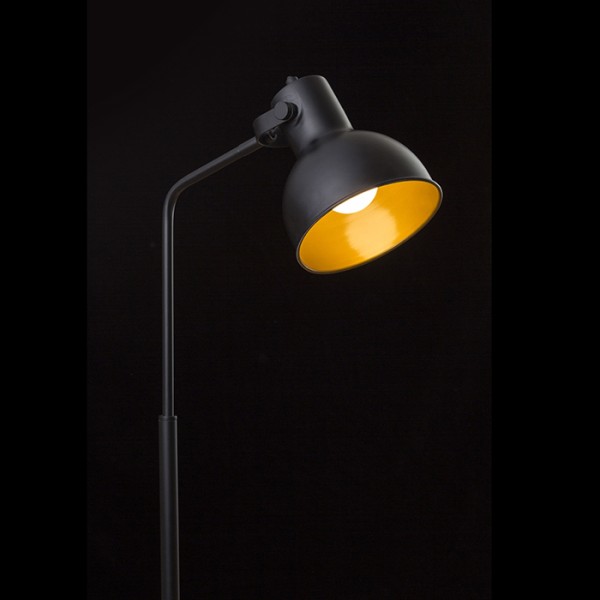 Lampadaire ROSITA noir/jaune or 230V LED E27 11W