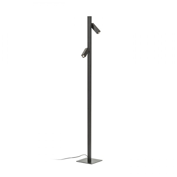 Lampadaire FADO noir 230V LED 2x3W 45° 3000K