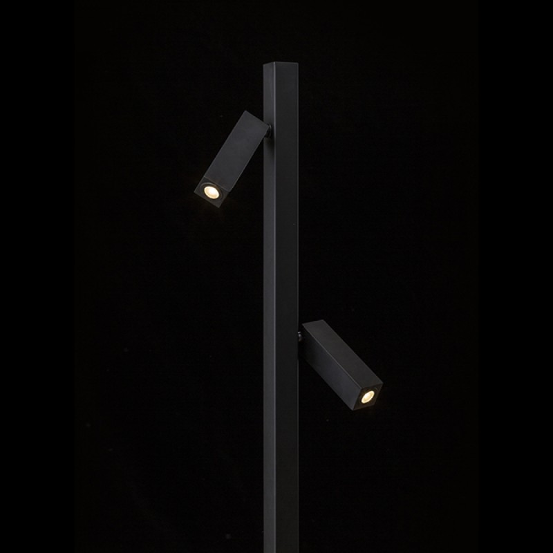 Lampadaire FADO noir 230V LED 2x3W 45° 3000K