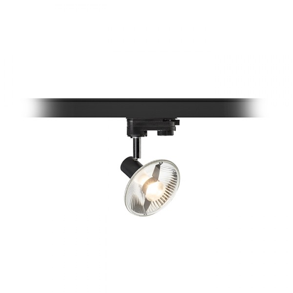 Luminaire rail TRICA pour rail triphasé noir 230V LED GU10 12W