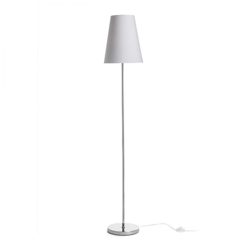 Lampadaire NYC pied de lampe chrome 230V LED E27 15W