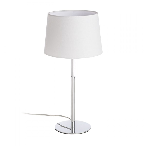 Lampe à poser BROADWAY table blanc chrome 230V LED E27 15W