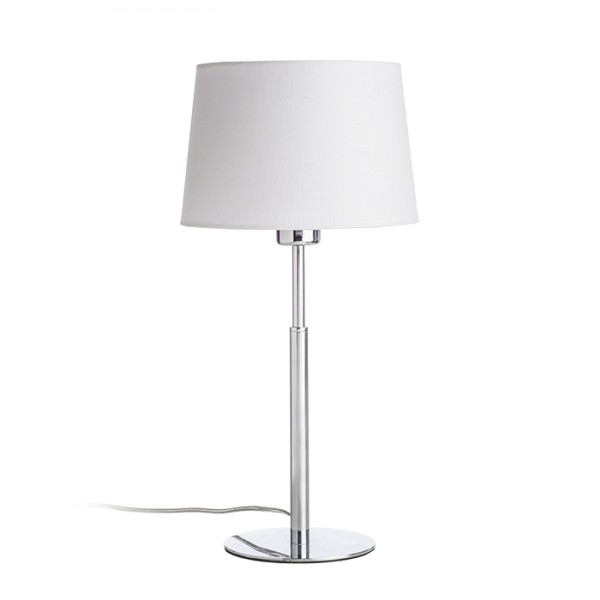 Lampe à poser BROADWAY table blanc chrome 230V LED E27 15W