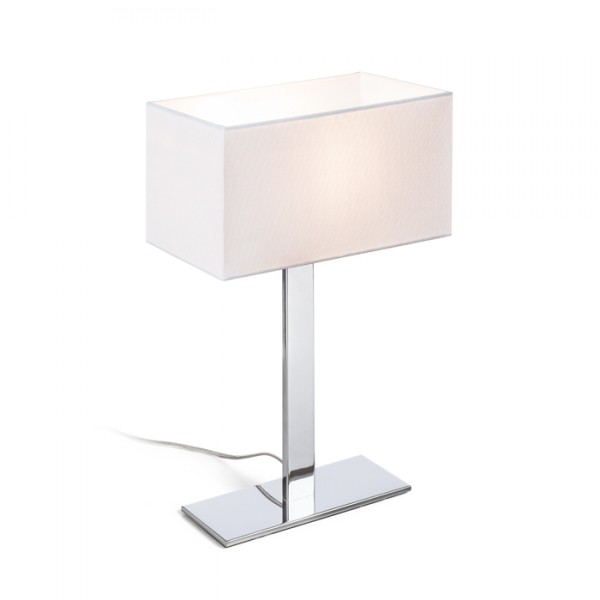 Lampe à poser PLAZA M table blanc chrome 230V LED E27 15W