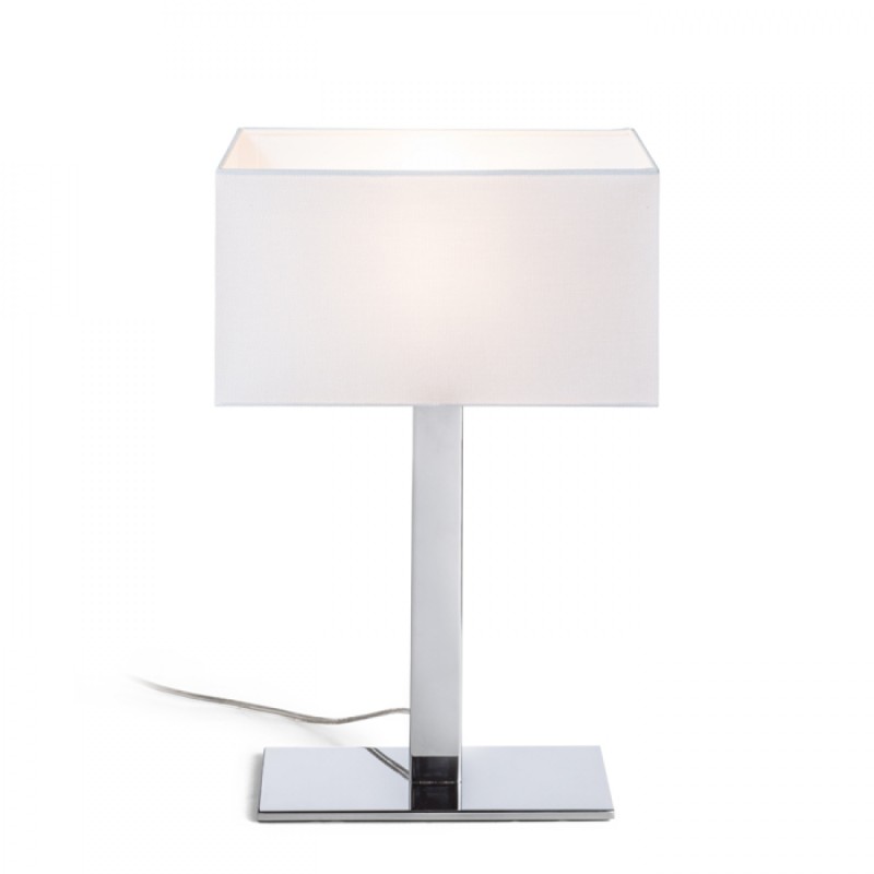 Lampe à poser PLAZA M table blanc chrome 230V LED E27 15W