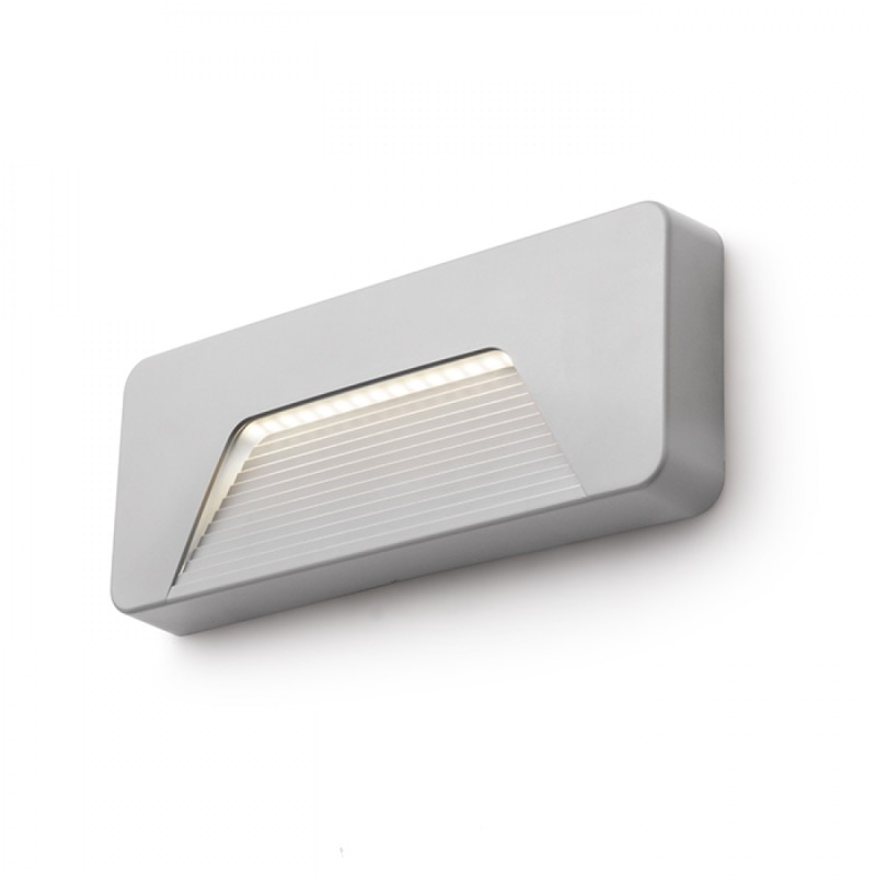 Applique LED murale RENO SQ INDR gris 230V LED 3W IP65 3000K