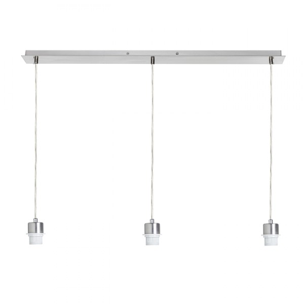 Suspension MORE 80 base de plafond suspendue chrome 230V LED E27 3x15W