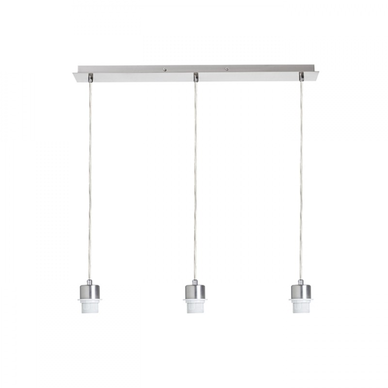 Suspension MORE 60 base de plafond suspendue nickel mat 230V LED E27 3x15W