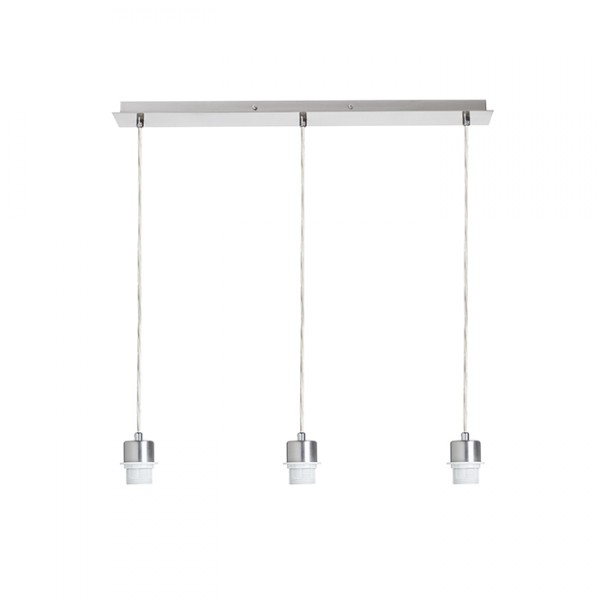 Suspension MORE 60 base de plafond suspendue nickel mat 230V LED E27 3x15W