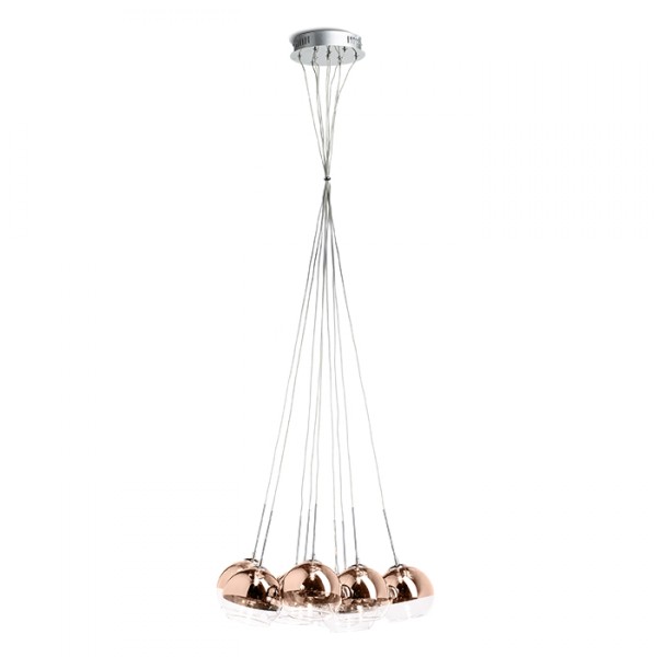 Suspension ASTRAL verre teinté cuivre/verre clair 230V/12V G4 10x20W