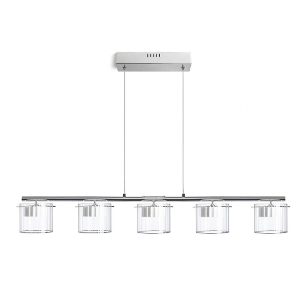 Suspension ESTRA V blanc verre clair 230V LED 5x5W 3000K