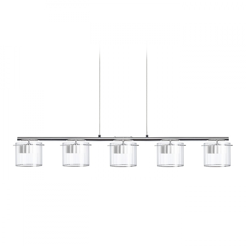 Suspension ESTRA V blanc verre clair 230V LED 5x5W 3000K