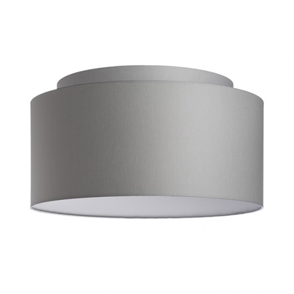 Abat-jour DOUBLE 55/30 Chintz gris clair/PVC blanc max. 23W