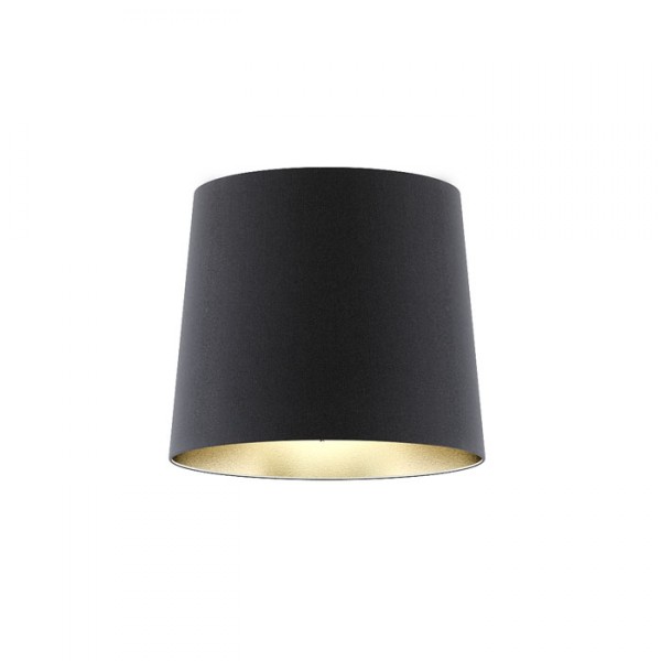 Abat-jour CONNY 35/30 pour lampadaire Polycoton noir/feuille dorée max. 23W