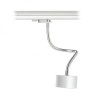 Lampe directionnelle PIXIE à col de cygne pour rail triphasé gris argent chrome 230V LED GX53 7W