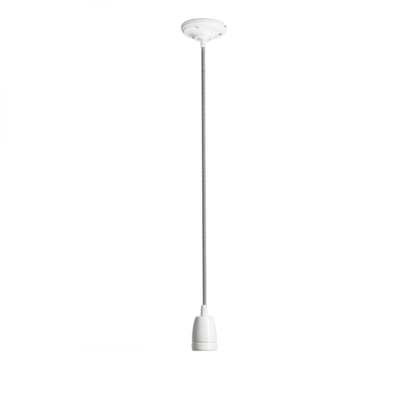 Suspension FABIO noir/blanc porcelaine 230V LED E27 15W