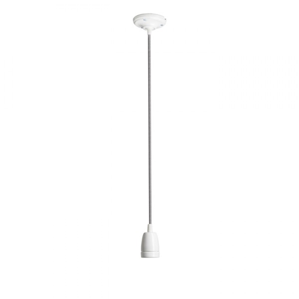 Suspension FABIO noir/blanc porcelaine 230V LED E27 15W