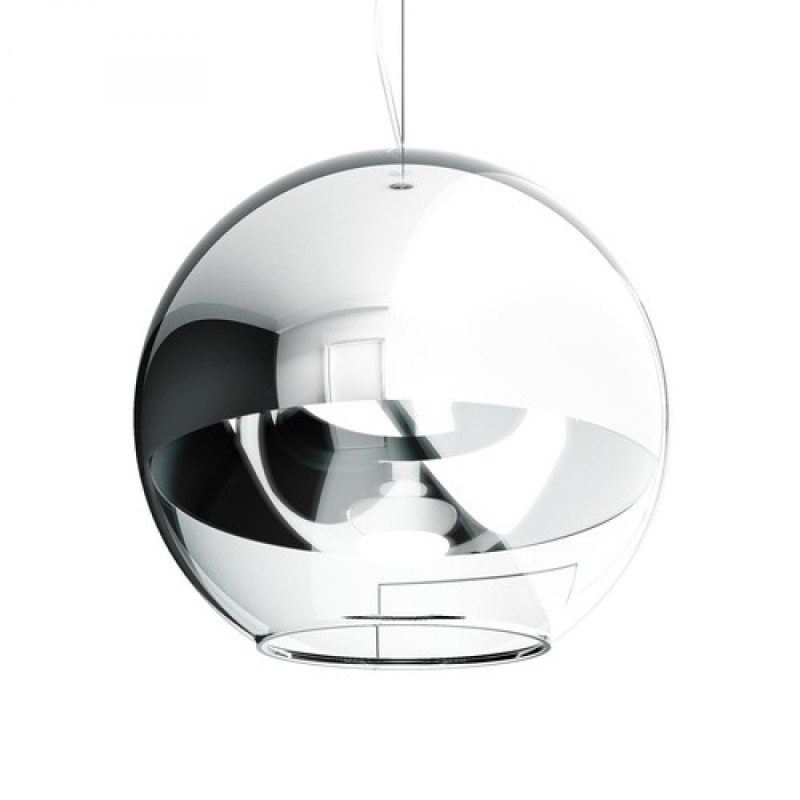 Suspension BEAU MONDE 35 verre teinté chromé/verre clair 230V LED E27 15W