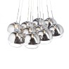 Suspension ASTRAL verre teinté chromé/verre clair 230V/12V G4 10x20W