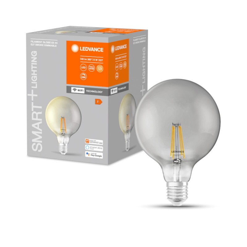 Ampoule LED OSRAM SMART+ Globe 125 WiFi couleur fumée 230V E27 LED EQ44 2500K