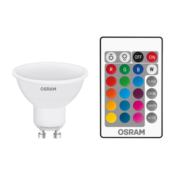 Source lumineuse LED OSRAM RGBW PAR16 blanc 230V GU10 LED EQ25 2700K