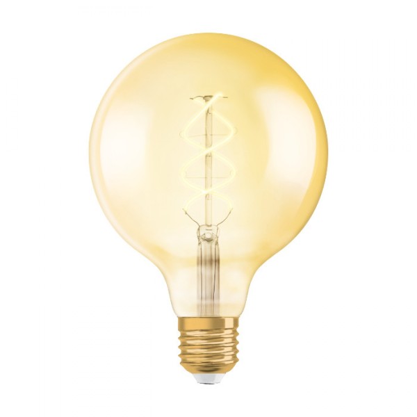 Ampoule LED OSRAM Vintage Globe 125 SPIRAL ambre 230V E27 LED EQ25 2000K