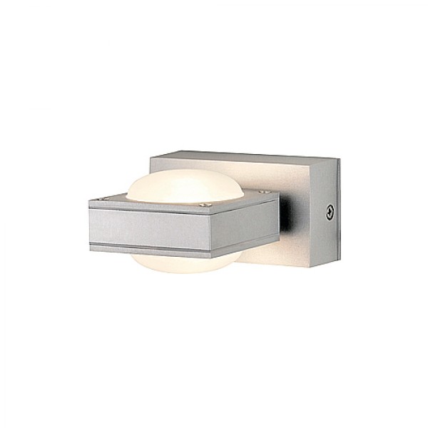 BULFLAT II murale gris argent verre satiné 230V/12V G4 20W IP44