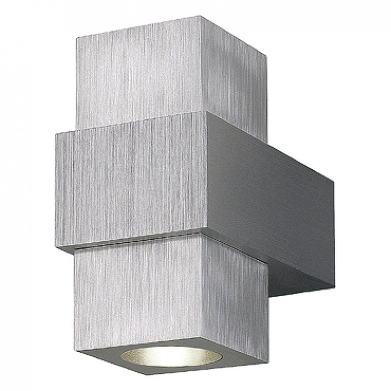 AIDAN II murale aluminium brossé 230V/350mA LED 2x1W 20° 3000K