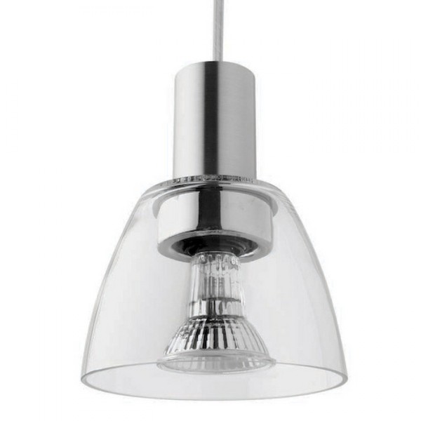 BIZZO suspension  verre clair/aluminium 230V LED E14 15W