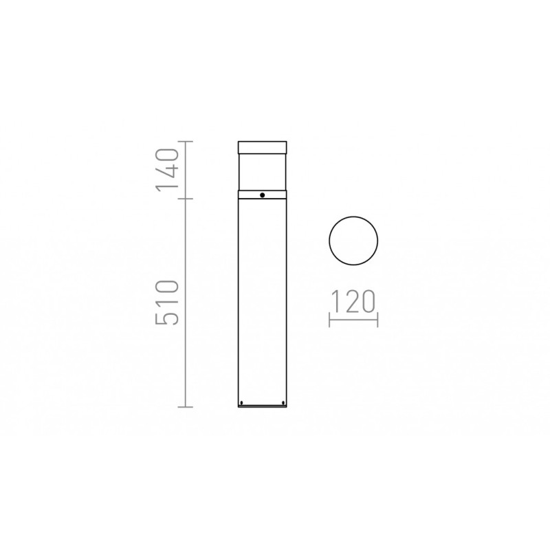 Luminaire LED ABAX 65 lampadaire gris anthracite 230V LED 15W IP54 3000K