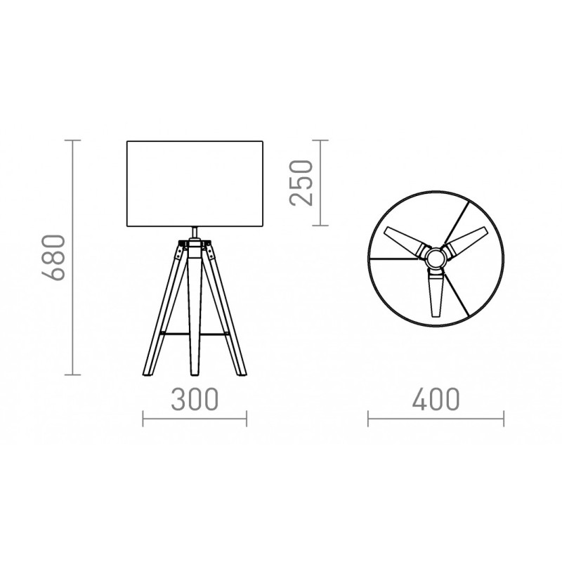 Lampe de table ALVIS/RON 40 table Polycoton blanc/bambou 230V LED E27 15W