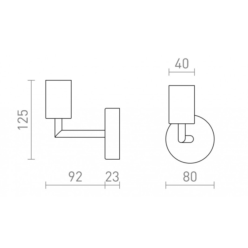 Applique avec douille ARAQ murale laiton brossé/noir 230V LED E27 15W